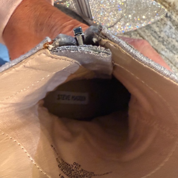 Steve Madden Elegant Silver Rhinestone Stiletto Boots - Picture 6 of 10